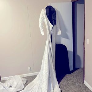 Navy Blue & White Jacket with Train